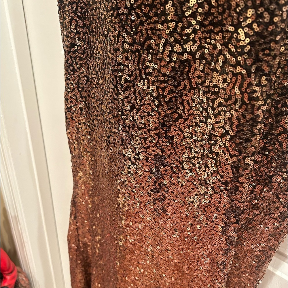 New Full Length Waterfall Sequin Gown - Picture 5 of 6
